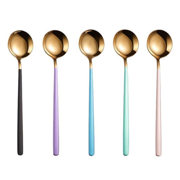 

spoons gold salad 304 stainless steel spoon set 2 pcs cutlery unique dessert ettuce