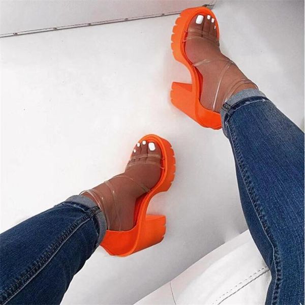 

2021 women platform summer sandals buckle woman running shoes candy thick high heels ladies shoes fashion female sandalias, Black