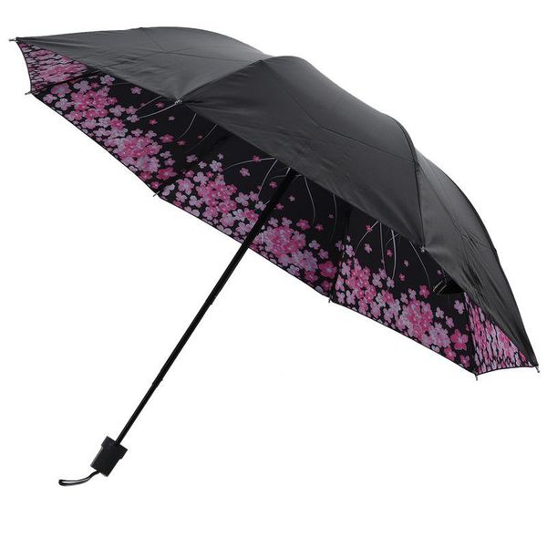 

umbrellas solid three-folding umbrella rainy sunny parasol anti-uv women's windproof outdoor rain gear