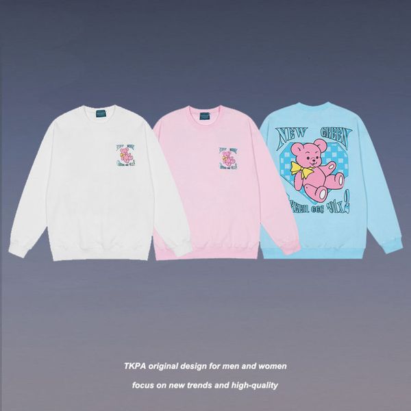 

tkpa korean version guochao net red men's and women's long sleeve hoodies with harajuku tide brand loose round neck sweater inside, Black