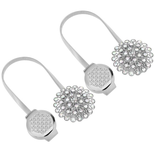 

2pcs magnetic curtain tie backs decorative rhinestone spring curtain holdbacks