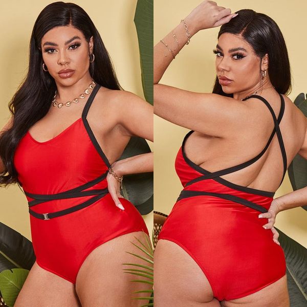 

2021 new plus size 4xl swimwear women swimming padded swimsuit monokini one-piece swimwear push up bikinis costume