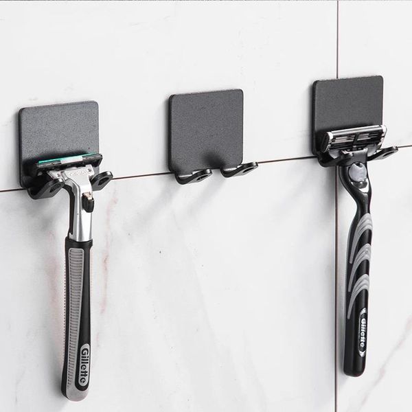 

hooks & rails 2pcs punch razor holder storage hook wall men shaving shaver shelf bathroom rack accessories tool