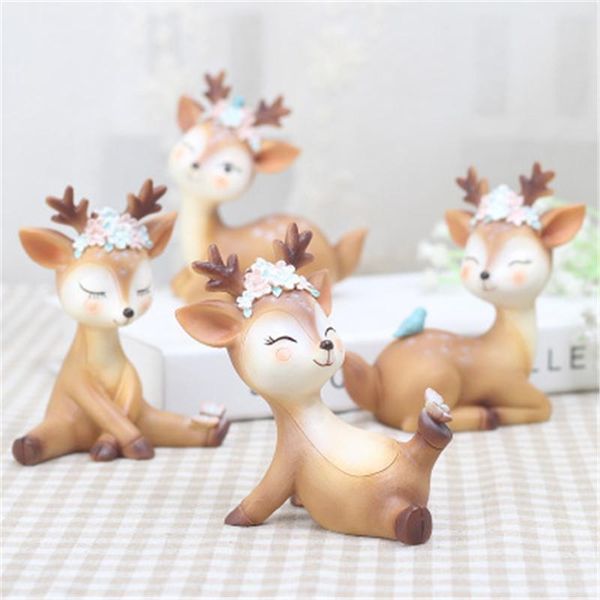 

decorative objects & figurines home decor accessories cute sika deer miniature model deskdecoration ornaments living room