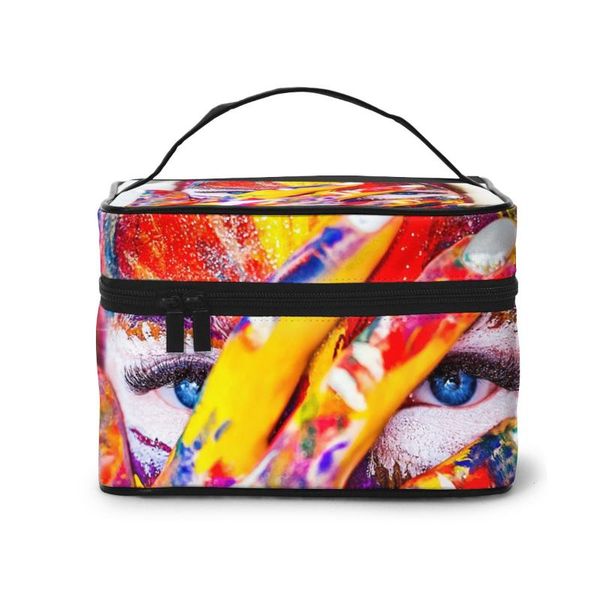 

paint makeup bag women cosmetic bag toiletries organizer storage make up cases
