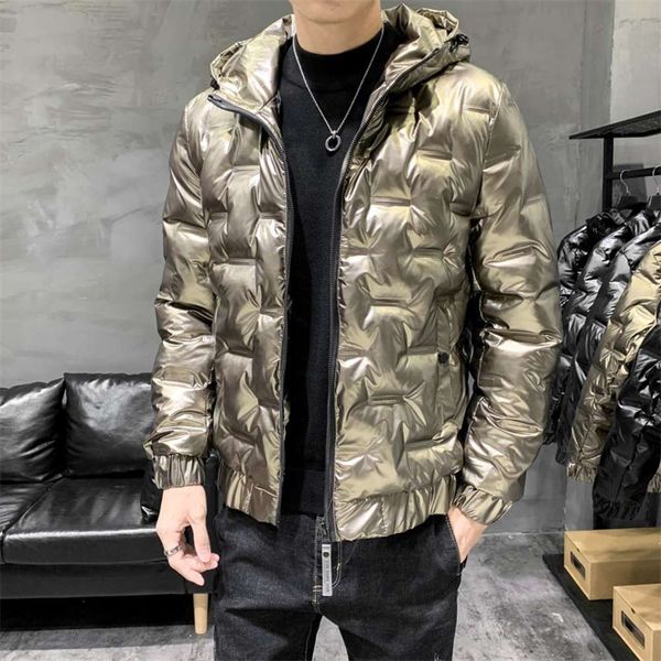 

winter coat new fashion bright face down warm cotton men's clothing, Black;brown