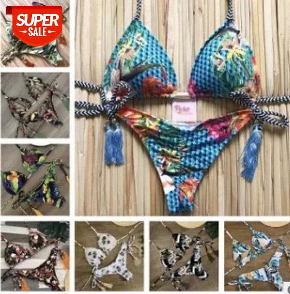

Push Up Bikinis 2021 Print Swimsuit Women String Bathing Suit Sexy Women Swimsuit Summer New #DP0D, White;black