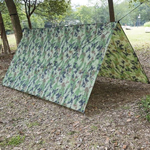 

tents and shelters outdoor camouflage shelter camping ultralight tarp waterproof survival mat beach l7a8