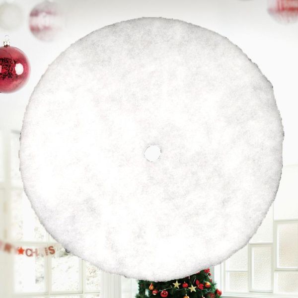 

christmas decorations white round tree skirt luxury soft snow holiday ornaments decoration xmas cover home party decor (70cm)