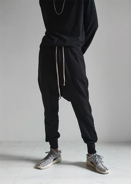 

men's pants tide brand cotton large loose hanging crotch collapse hip hop toe guard harlan, Black