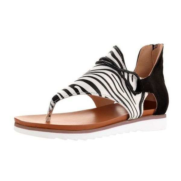 

2021rome sandals women flat sandals leopard pattern large size anti-slip cover heel sellings ummer shoes beach casual shoes, Black