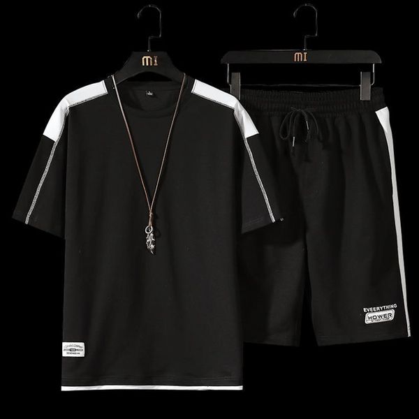

summer casual beach shorts men tracksuit polo shirt sets brand t funny harajuku streetwear sportwear mens, Gray