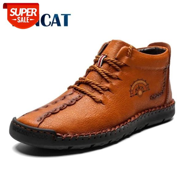 

2019 new warm mens boots working tactical boots split leather ankle plush snow lace-up winter shoes plus size 38-48 #xz96