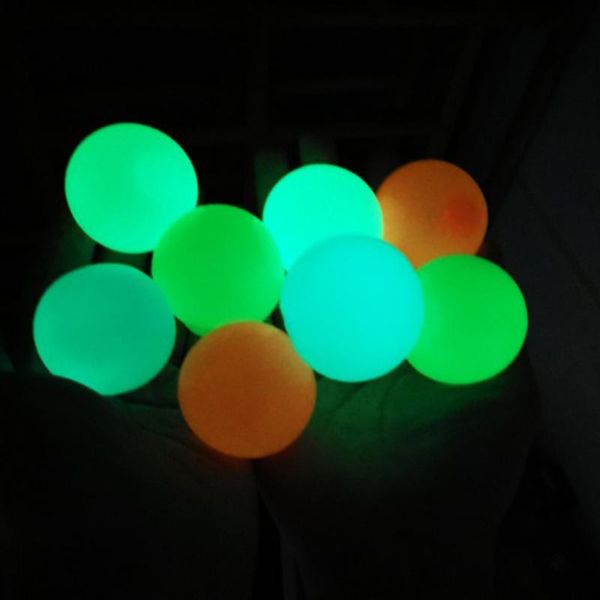 

party decoration 8 pcs luminous stress relief balls sticky ball game catch for children parents toys