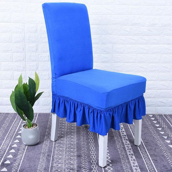 

new soft solid color spandex l chair protector cover skirted stretch elastic dining room chair seat slipcover removable