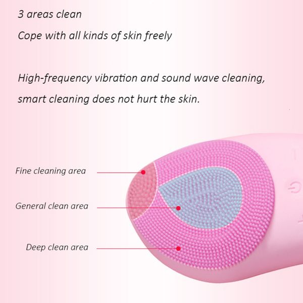 

mini electric facial silicone sonic cleaner deep pore cleaning skin massager face cleansing brush device