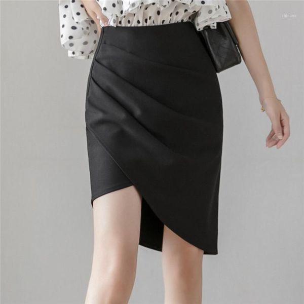 

plus size fashion women skirt pleated skirts black 2054
