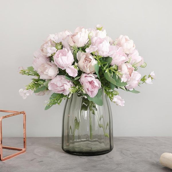

table decoration artificial flower imitation flowers beam wedding deskimitation flowers 5 fork 7 head small peony