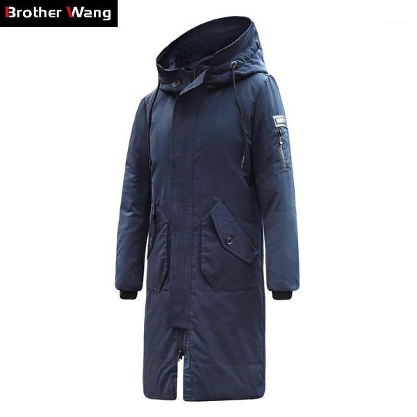

brand anti-cold thick warm down jacket 2019 winter new men's fashion slim hooded parka casual long coat black blue khaki1
