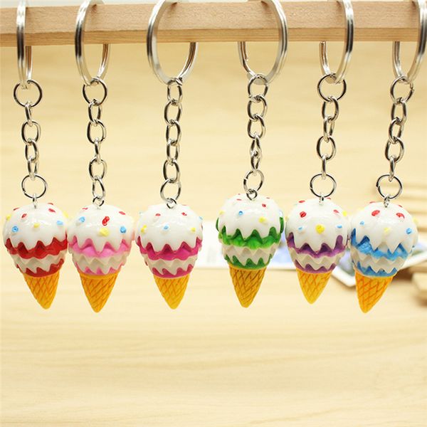 

fashion s cute colorful ice cream keyring charm mobile phone strap keychain bag pendant key ring random color, Silver
