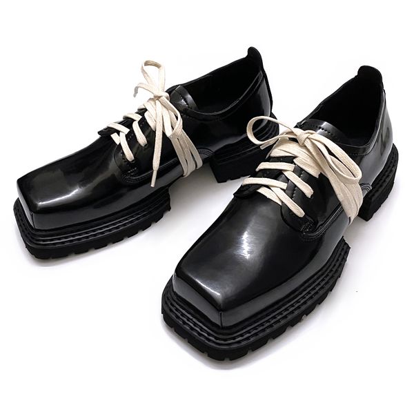 

dress shoes genuine leather shoes, man-made oxford japanese style, korean vintage, shoelace, square beak, cow hide 5yql, Black