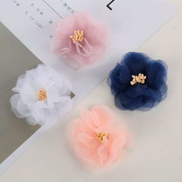 

decorative flowers & wreaths 10pcs 6.5cm beauty girls kids hair blossom with matches for decoration wedding bouquet fabric flower headbands