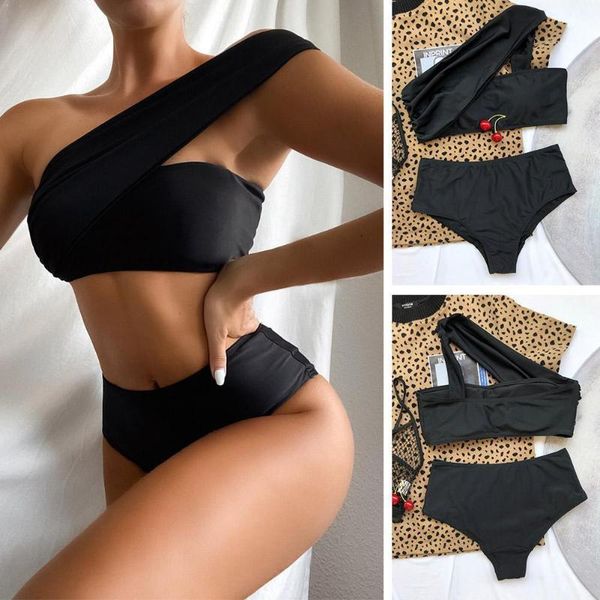 

1pcs women swimsuit black white red blue female bandage swimming suits supplies swiming one shoulder outdoor swi z9z0