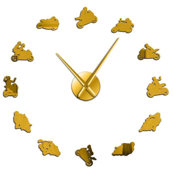 

motocross sports bike wall art home decor diy giant wall clock watch extreme sports motorbike super bike speed racer bikers gift