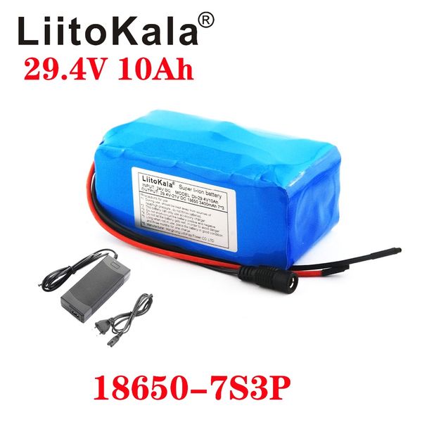 

liitokala 24v 10ah 18650 3400mah 7s3p battery pack 15a bms 250w 29.4v 10000mah batteries for wheelchair motor electric power