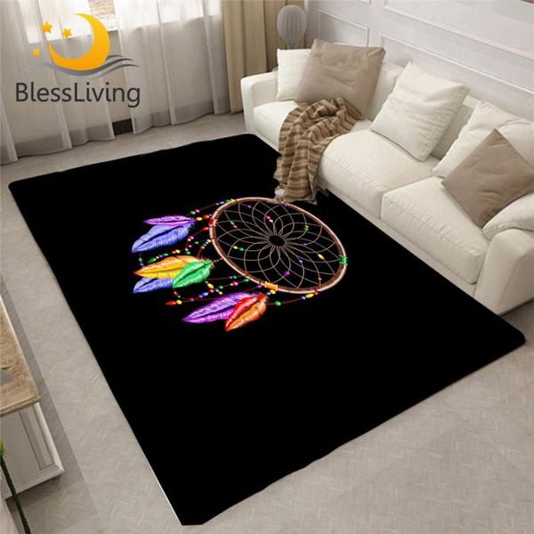 

carpets blessliving dreamcatcher large for living room bohemian mat colorful beads feathers area rug 122x183 boho floor carpet