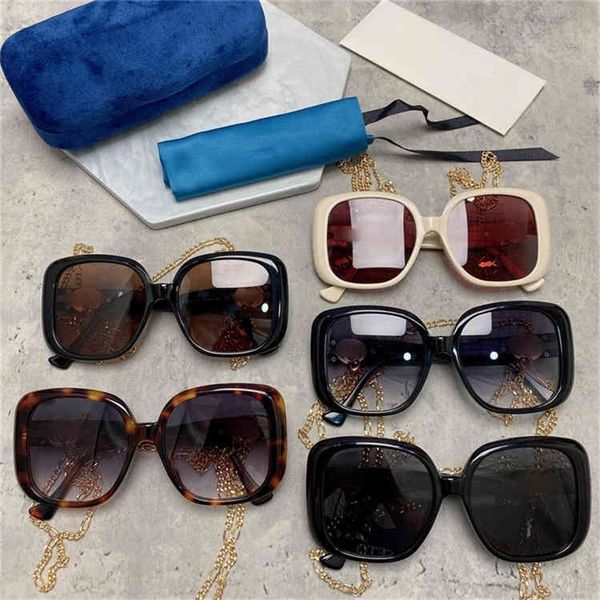 

70% off clearance online family's new generous frame wind chain plate sunglasses men's and women's net red same sunglasses gg, White;black