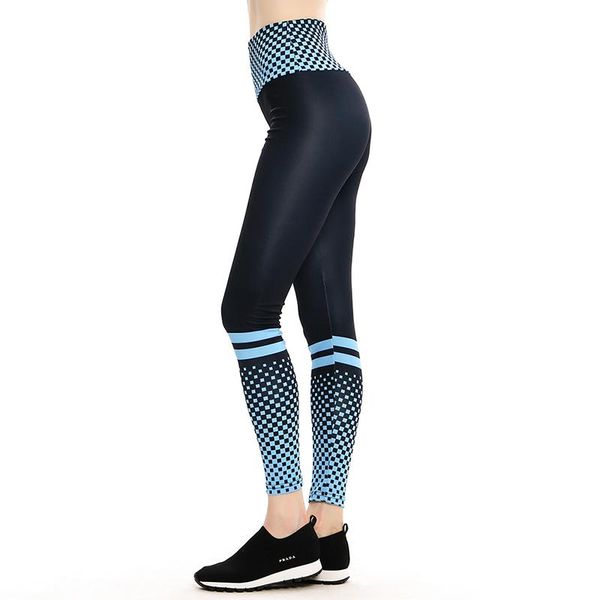 

women breathable sports pants high waist yoga leggings geometric pattern patchwork leggings elastic slim fitness, White;red
