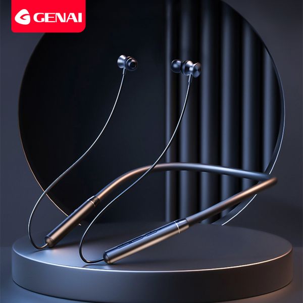 

genai wireless bluetooth headphones with microphone in ear headphones for smartphone magnetic earphone sports neckband earbuds