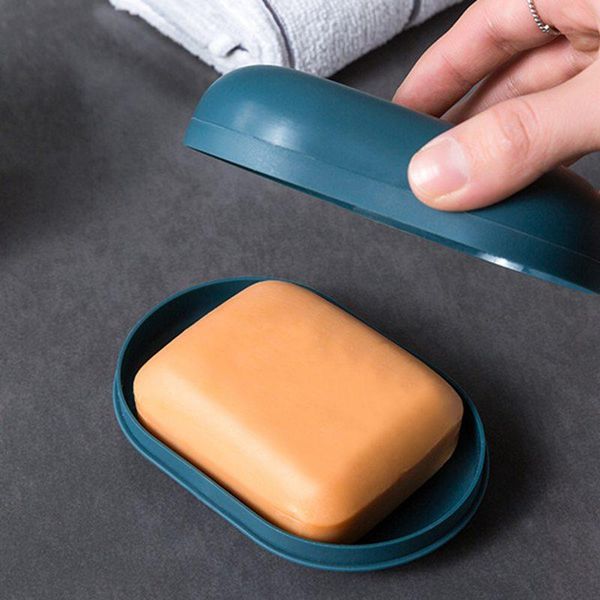 

soap dishes travel portable strong sealed solid color box with lid leak-proof waterproof cover at bathroom accessories