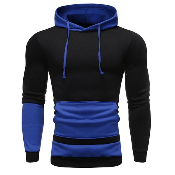 

men's hoodies & sweatshirts men autumn casual simplicity color matching loose all-match long sleeve trend pullovers fashion, Black
