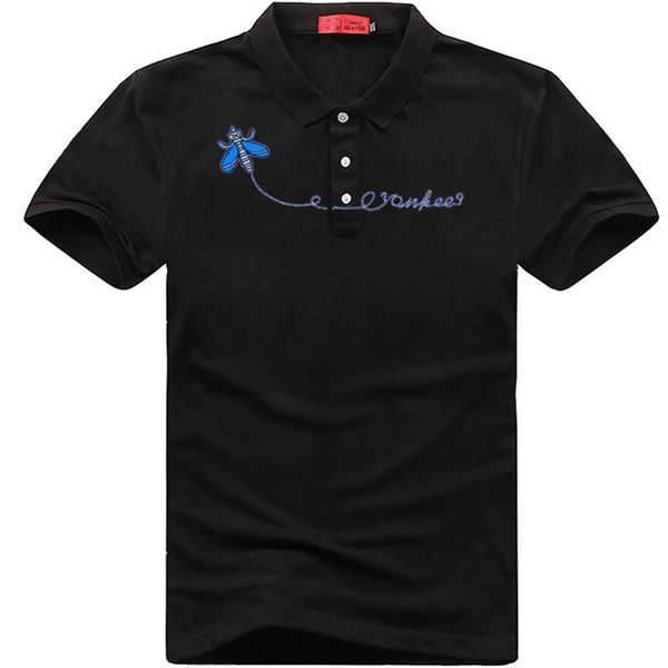 

men's t-shirts 2021 summer mens t-shirt turn-down short sleeve men t shirt for male big size cotton tshirt business embroidery man tees, White;black