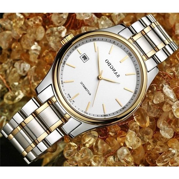 

39mm sangdo luxury watches automatic self-wind movement sapphire crystal new fashion men's watch 38s1, Slivery;brown