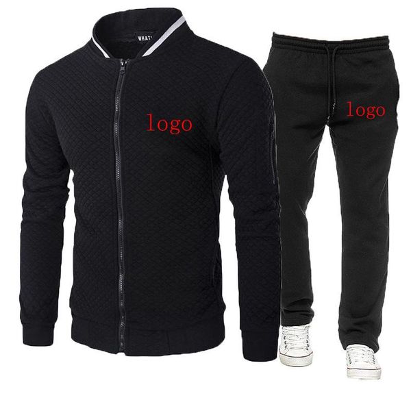 

men's tracksuits 2021 logo customization spring autumn brand jackets sport suits harajuku hoodies fashion fitness sweater sweatpant set, Gray