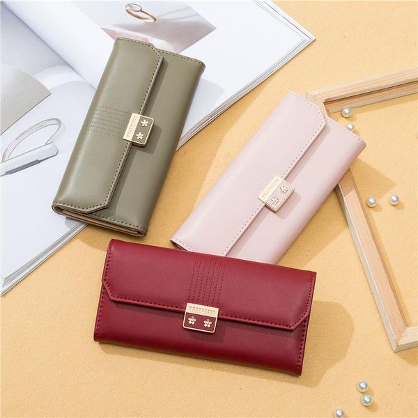 

wallets 2021 summer simple flip long multi-function snap mobile phone's purse womens, Red;black