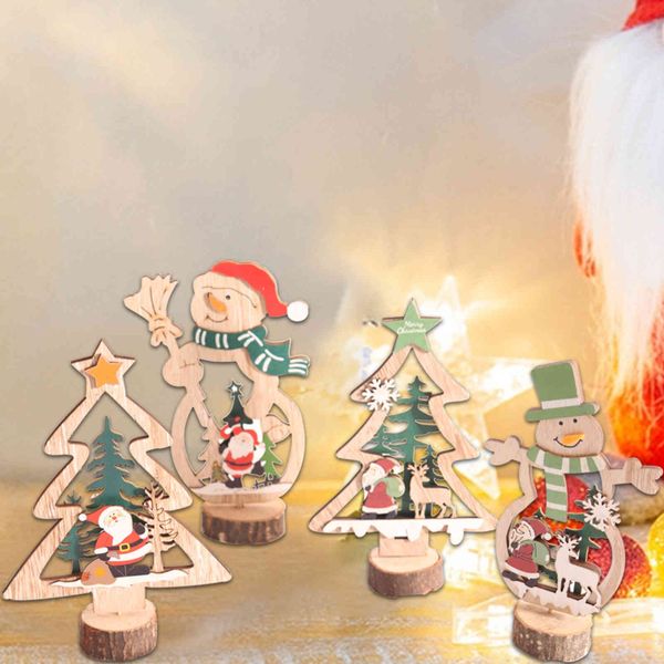 

new decorations colorful wooden creative old man snowman christmas tree atmosphere decoration