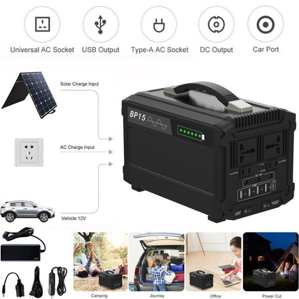 

humidifiers 444wh solar generator power station emergency muitl-function battery source charge for comperter phone fridge tv 120000mah