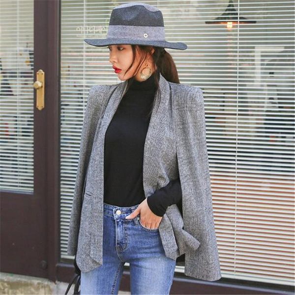 

noble women's dress fashion coat split cloak cape women small suit ol office ladt workwear blazer h76d, White;black