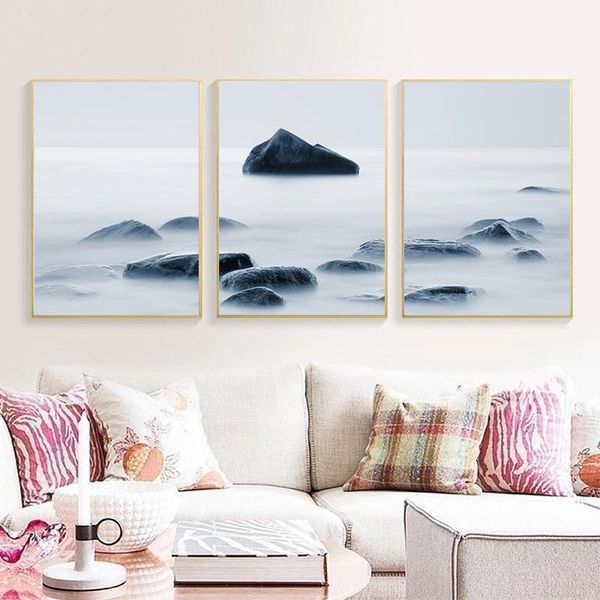 

paintings chinese stone cloud wonderland woman model abstract canvas painting art print anime poster wall picture for home decoration