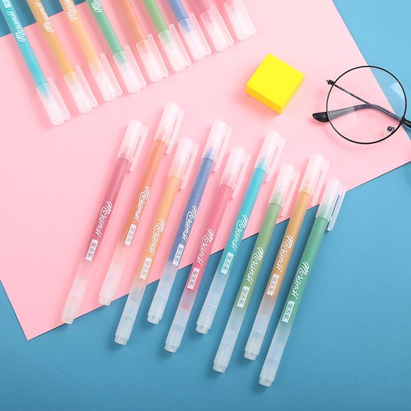 

painting pens signature creative student stationery macarone neutral candy color sweet prsing hand account pen, Black;red