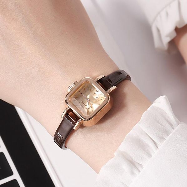 

wristwatches korea singapore exclusive girl small style fashion watch women quartz wristwatch lady waterproof clock student young woman gift, Slivery;brown