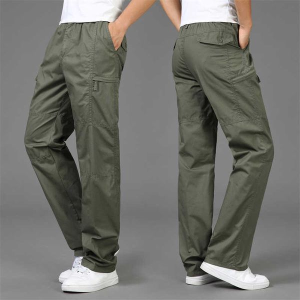 

autumn fashion men pants casual cotton long pants straight joggers homme big size 5xl comfortable loose trousers for men 210707, Black