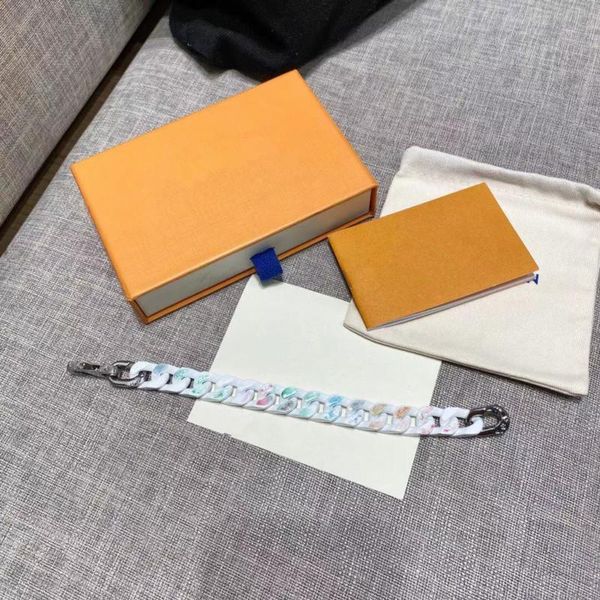 

latest launch french masters designed luxury men's bracelets chain links patches colored bracelet necklace jewelry305u, Black