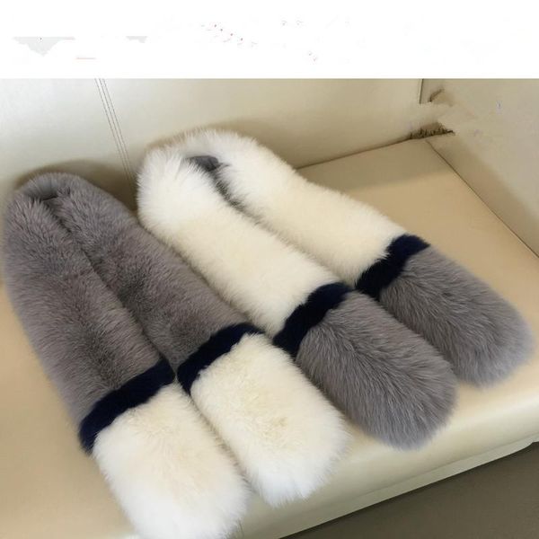 

scarves natural 120cm 100cm real fur collar, Blue;gray