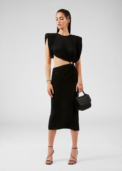 

casual dresses 2021 arrival women elegant black o-neck sleeveless vestidos celebrity evening party bandage dress wholesale, Black;gray