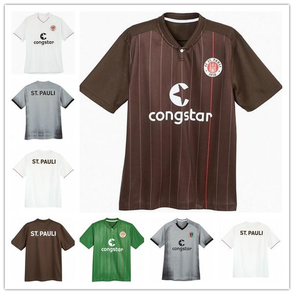 

st pauli soccer jersey 21 22 home away third gray red white 2021 2022 football shirt camiseta de futbol, Black;yellow